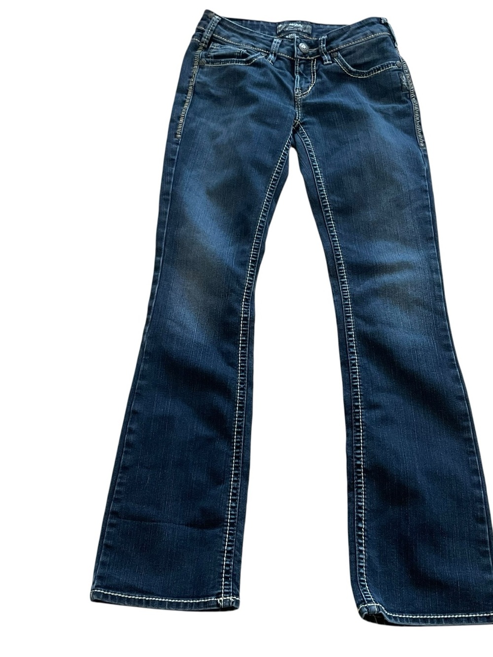 Silver Jeans Dark Blue Flared Wide-Leg Jeans